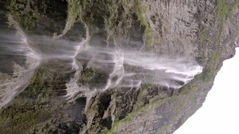 Waterfall falling into the Grijalva River in the Sumidero Canyon Stock Footage 221804023