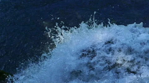 Waterfall falling from overhead top view bird's eye Slow motion Stock-Footage 52456561