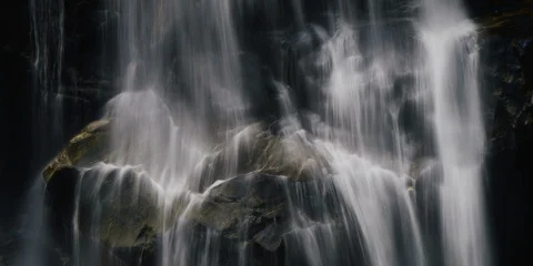 Waterfall falling on the rock, long-exposure Stock Footage 103818583
