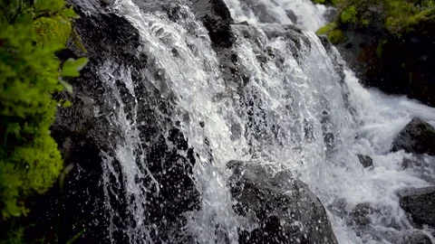 Waterfall falling on the rocks Stock Footage 73011095