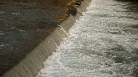 Waterfall Falling Water On the Sunset Stock Footage 109466326
