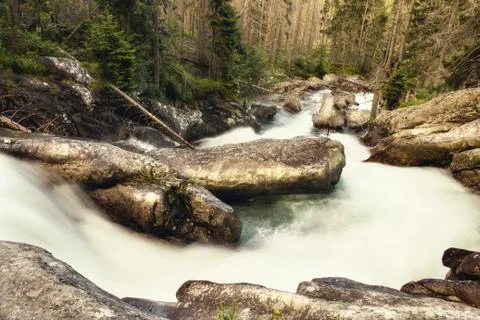 Waterfall, fast river Stock Photos