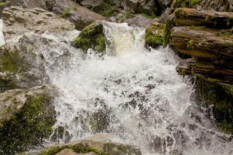 Waterfall fast shutter speed in Apuseni Mountains Stock Photos