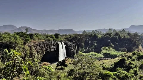This waterfall is fed by the Blue Nile River Stock Footage 340267102