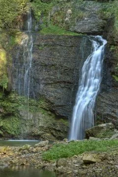 Waterfall Fermona in the forest Stock Photos