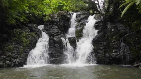 Waterfall in Fiji Stock Footage 34281881