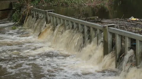 Waterfall filter with lots of waste stuck Stock Footage 10687137