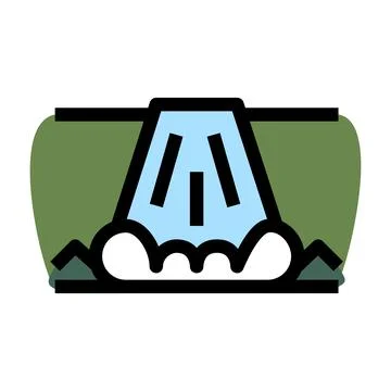 Waterfall flat color icon Stock Illustration