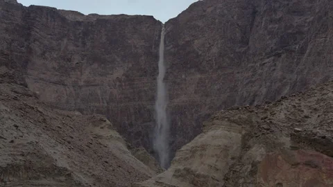 Waterfall flood in the desert Stock Footage 168321008