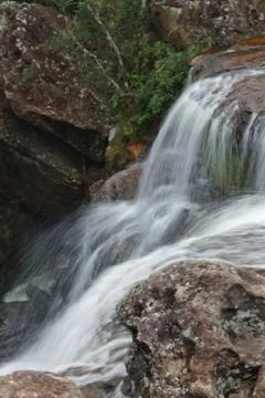 Waterfall flow close up Stock Photos