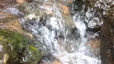 Waterfall flow in the mountains Vidéo 332469783