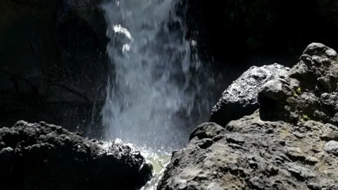 Waterfall flow in the rocky mountains Stock Footage 319877259