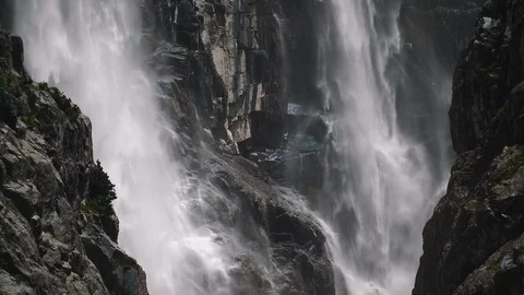 Waterfall flowing down the rock. Stock Footage 114403193