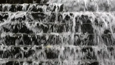 Waterfall Flowing Down Small Stair Steps Stock Footage 142317008