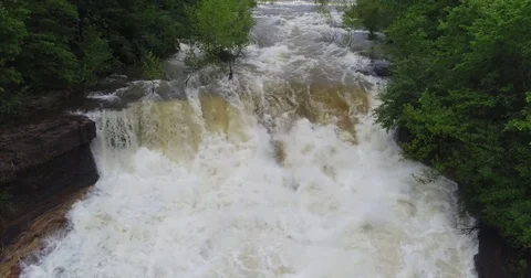 Waterfall flowing over rocks Video stock 76627106