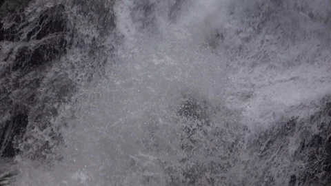 Waterfall flowing on rock slow motion Stock Footage 74277022