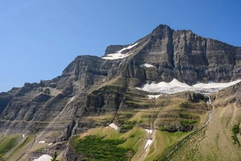 Waterfall Flows From Glacier Фото