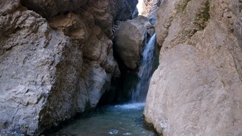 A waterfall that flows through the mountains Stock Footage 171534260
