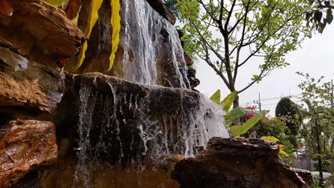 The waterfall flows very strongly Stock Footage 263517335