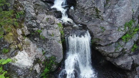 Waterfall Flyover- James River Falls, Nova Scotia Stock Footage 206256125