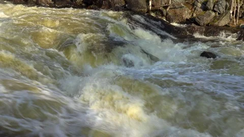 Waterfall. Foam in the stream. Stock Footage 241533413