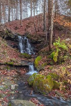Waterfall in the forest 3 Stock Photos