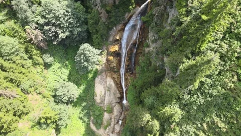 Waterfall forest aerial view Stock Footage 240773437