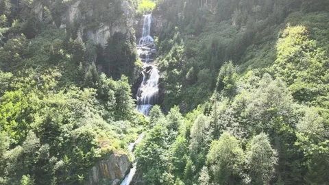 Waterfall forest aerial view Stock Footage 240774865