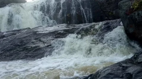 Waterfall in  forest after rain Stock Footage 140011931