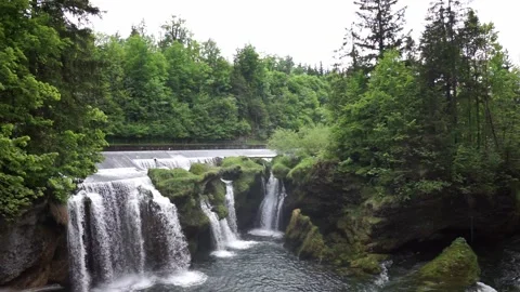 Waterfall in the forest big Stock Footage 244803322