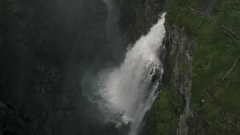 Waterfall in the forest canyon with no camera motion version 1 Stock Footage 255390473