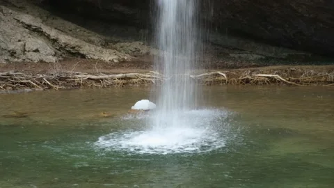 Waterfall in the forest close-up Video stock 239260417