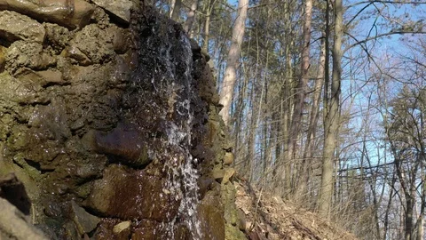 Waterfall in the forest by the day 4K video Stock Footage 107739202