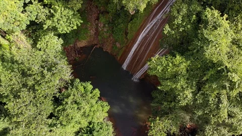Waterfall in forest Dominican Stock Footage 100771603