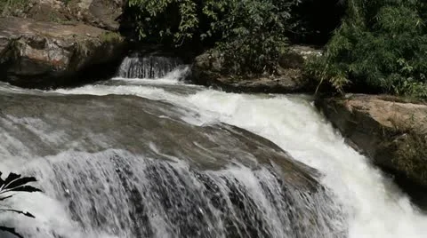 Waterfall in forest Stock Footage 10852081