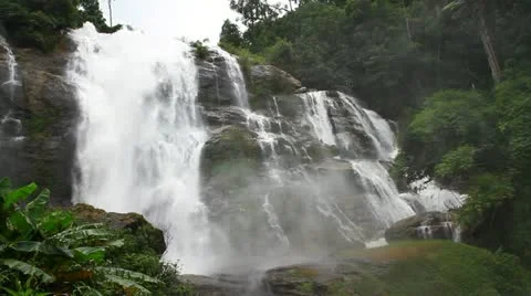 Waterfall in forest. Stock Footage 12454395