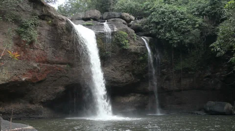 Waterfall in forest Stock Footage 36996857