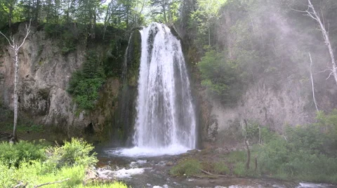 Waterfall in the forest Stock Footage 52338019