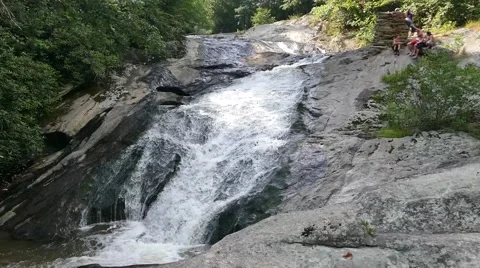 Waterfall in a forest Stock Footage 52416144