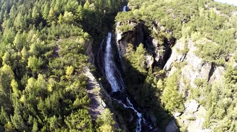 Waterfall in a forest Stock Footage 67607840