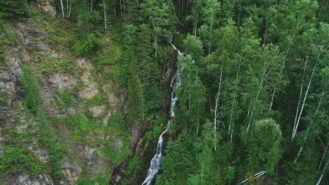 Waterfall in the forest Stock Footage 95458432