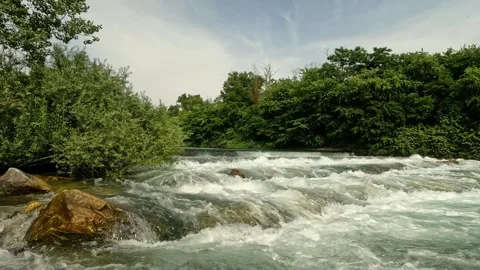 Waterfall in the forest Stock Footage 263852769
