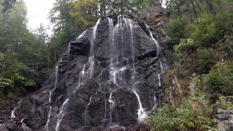 The waterfall in the forest ,Harz mountains Stockbeeldmateriaal 76955106