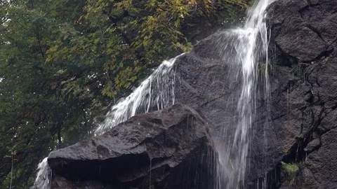 The waterfall in the forest ,Harz mountains Stock Footage 76955964