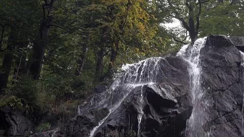 The waterfall in the forest ,Harz mountains Stockbeeldmateriaal 76957051