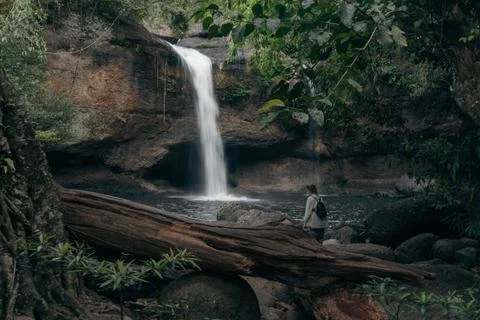 Waterfall in the forest / jungle in Khao Yai National Park, Thailand. Stock Photos