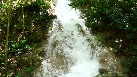 Waterfall in the forest at Khao Sam Roi Yot National Park Stock Footage 171056721
