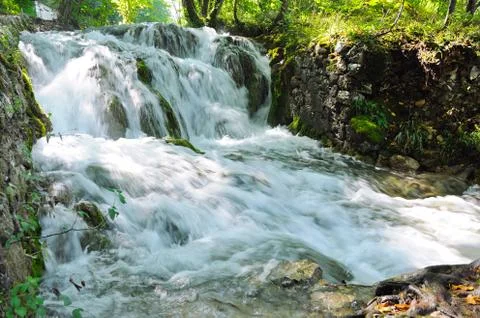 Waterfall in the forest Foto stock