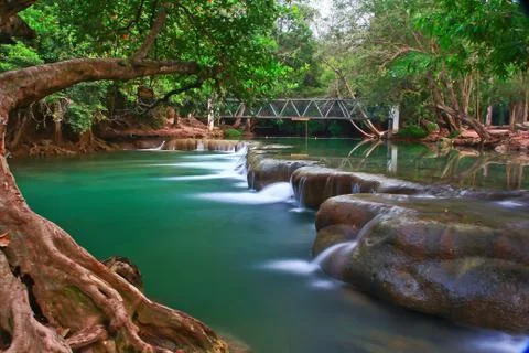 Waterfall in forest Stock Photos