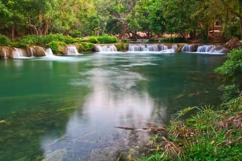 Waterfall in forest Stock Photos
